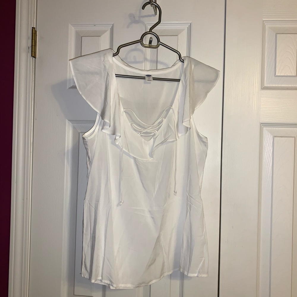 White Flowy Top